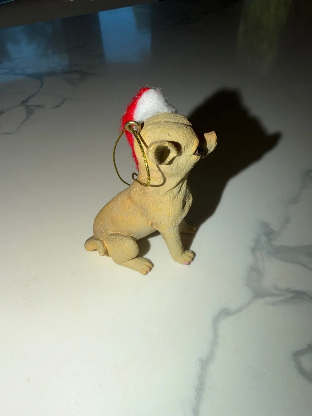 Chihuahua Christmas Tree Ornament with Santa Hat.American Canine Association.